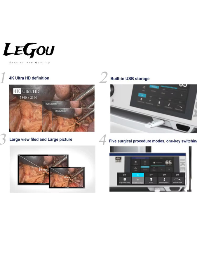 LeGou Professional Ikeda Medical 4k Tower mit UHD-Kamera-Lichtquelle in Weiß - Bild 2