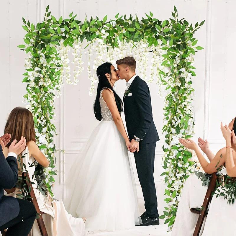 Tenvity Künstliche Blauregen Glyzinien Seidengirlande in Blau und Multicolour als hängender Blumenschmuck für Hochzeit, Garten und Außenbereich - Bild 1