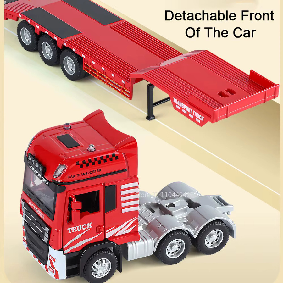 MAKEDA Flachbett-LKW-montierter Bagger, Legierungsmodell, 1:48, mit Licht und Sound - Bild 2
