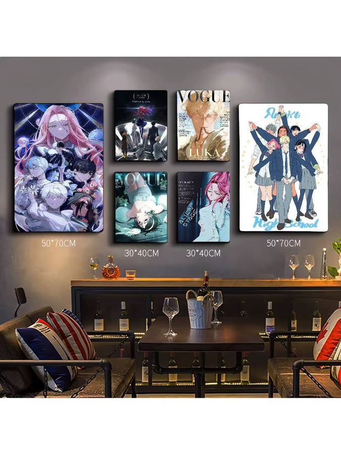 Anime ALIEN STAGE Film-Klebeplakate aus Retro Kraftpapier, Mehrfarbige DIY Wandaufkleber für dein Zimmer, Café oder Bar, Rechteckig, B/H: 15,0 x 15,0 cm - Bild 7