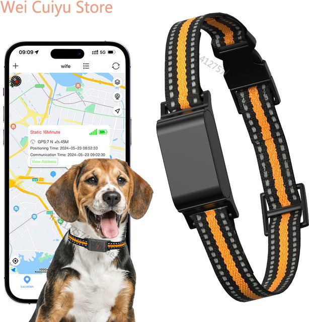 NUOYING IP67 Wasserdichtes Mini 4G GPS Tier-Tracking-Halsband zur Echtzeit-Ortung für Hunde und Katzen - Bild 1