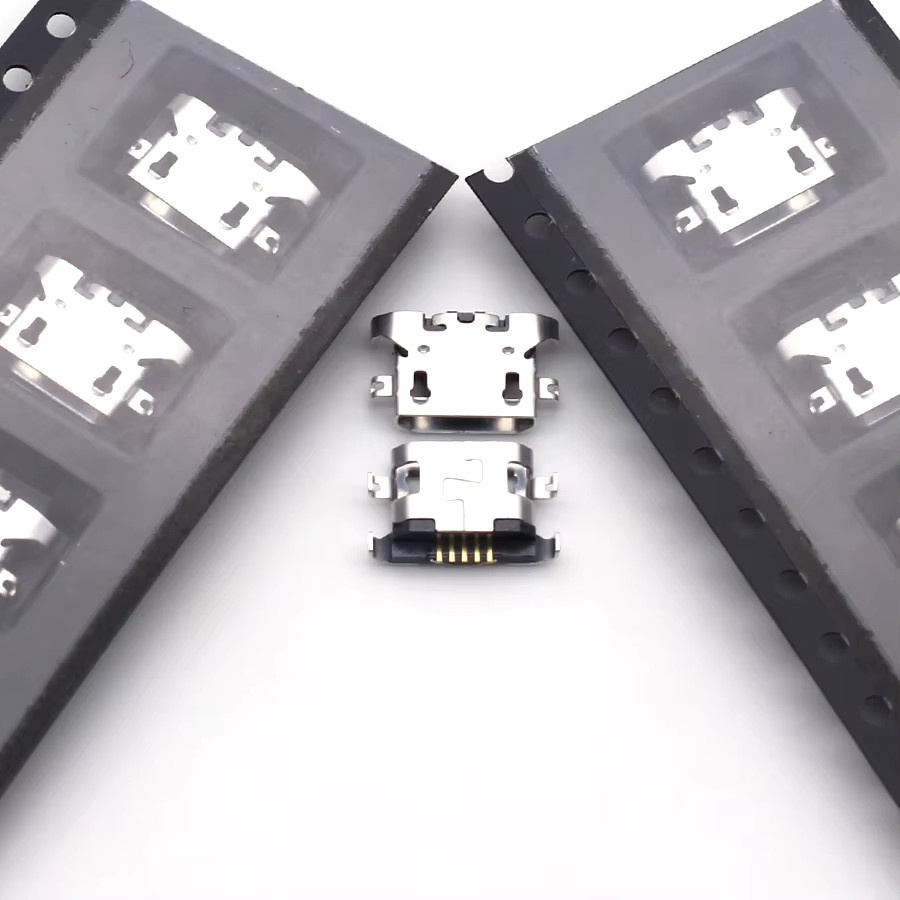 100 Stück Micro USB Ladebuchsen Ersatz-Stecker in Silber für Motorola Moto E3 XT1706, G8 Power Lite XT2055, G5 XT1672 und XT1671 - Bild 4