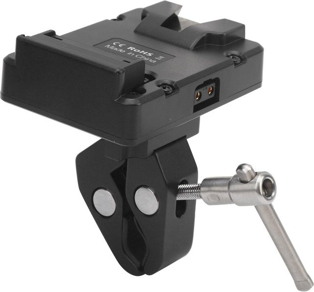 KONNWEI V-Lock Akkuhalterung mit D-Tap Ausgang und Kunststoffplatte als V-Mount Adapter, grau - Bild 1