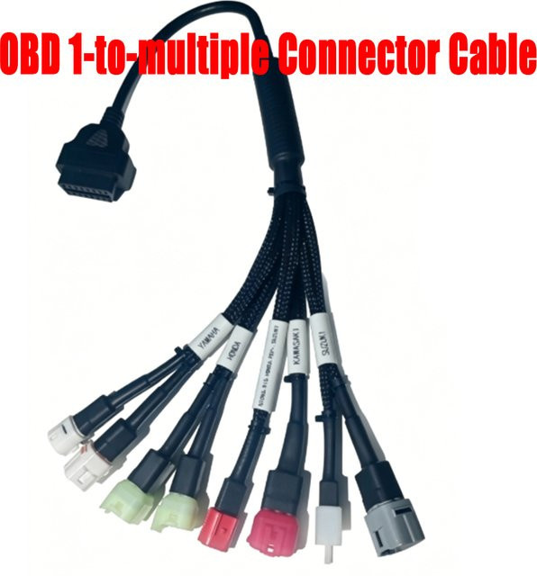 OBDOK 8-in-1 Motorrad OBD One-to-Many Testkabel Verlängerungskabel kompatibel mit Euro 4 Motorrädern für Yamaha, Suzuki, Kawasaki und Honda - Bild 1