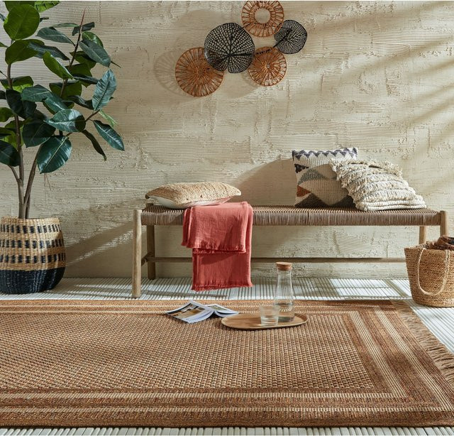 Outdoor-Teppich gestreift von Kadima Design in Ocker, B/B: 200 x 290 cm - Bild 1