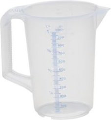 Hünersdorff Messkanne aus Polypropylen in Transparent mit 1000 ml Volumen, Durchmesser: 11,7 cm, Höhe: 17,0 cm - Bild 1