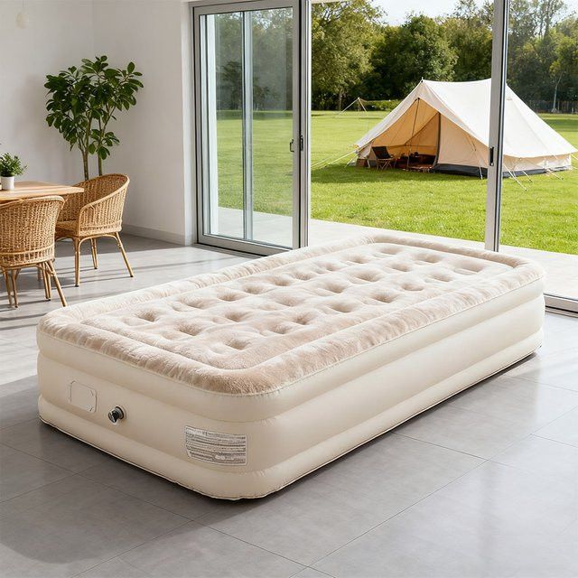 Hlamder Luftmatratze mit integrierter Pumpe und Kissen, selbstaufblasende Campingmatte für Outdoor und Innenbereich - Bild 1