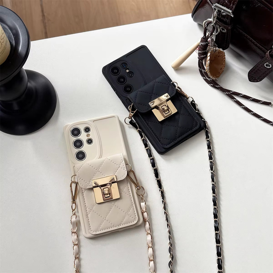 Samsung Crossbody Handyhülle mit Brieftasche und Kartenhalter für Galaxy S25 S24 S23 S22 S21 FE S26 Ultra A16 A17 A07 A56 A36 in Weiß - Bild 2