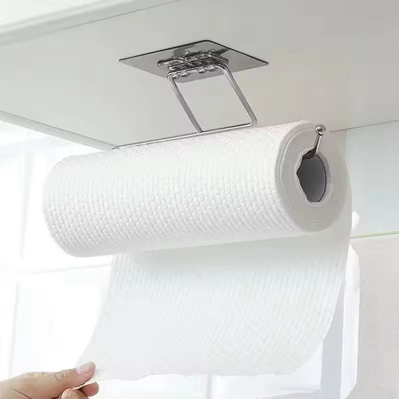 KindFuny Küchenpapierhalter aus Metall mit selbstklebender Befestigung in Silber - Bild 3