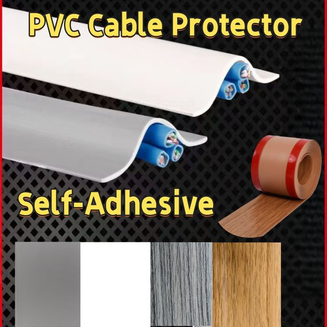 Selbstklebende Kabelabdeckung aus PVC in Grau, verschleißfester Drahtschutzstreifen als Wand- und Bodendraht-Organizer, 1 Rolle - Bild 1