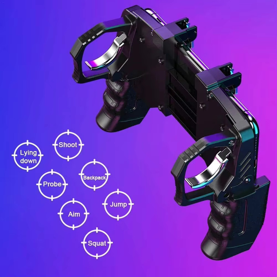 DATA FROG Mobiler Game-Trigger-Controller in Schwarz als Clip-On-Gamepad für Smartphone-FPS-Shooter, kompatibel mit Android und iOS - Bild 2