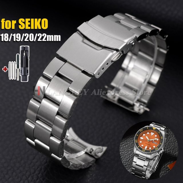 Uhrenarmband Edelstahl, Silber Schwarz, Herren - Bild 1