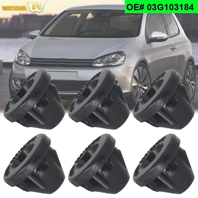 6er Set XUKEY Auto Motor Abdeckung Tülle Gummi Steckdose für VW Golf Polo Audi A4 A6 Skoda Octavia in Schwarz - Bild 1