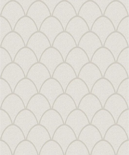 Schöner Wohnen Vliestapete mit geometrischem Schuppenmuster in Grau-Beige, FSC-zertifiziert - Bild 1
