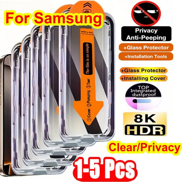 HD Privatsphäre Screen Protector für Samsung Galaxy S25 Ultra S24 S23 S22 Plus S24 FE A56 5G A36 A55 A16 A26 A54 A52 A53 A15 A35 A06 in Transparent - Bild 1