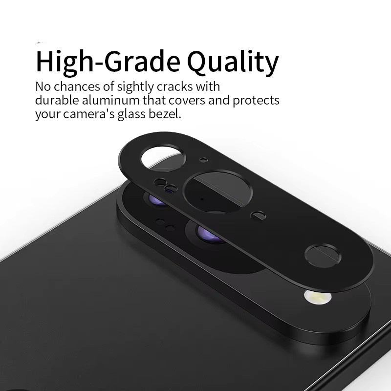 Schutzfolie für Google Pixel 9 Pro XL Kameraobjektiv aus Aluminium Metall in Schwarz - Bild 3