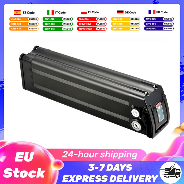 Hitway E-Bike Akku mit integriertem BMS und Ladegerät für BK3S BK5 BK6 BK8 BK11 BK37 COLORWAY BK6, Schwarz, 36V 48V 15Ah - Bild 1