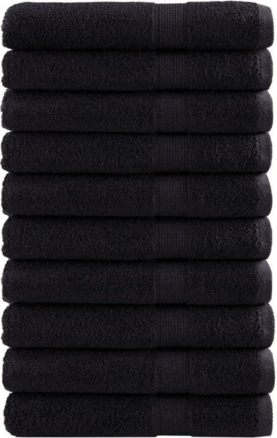 vidaXL Premium-Saunatücher 10er Set aus 100% Baumwolle in Schwarz, B/H: 80 x 200 cm, 600g/m2 - Bild 1
