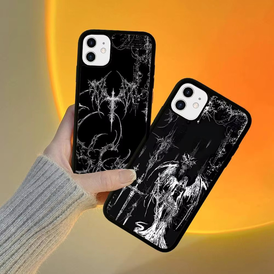 Gothic Cyber Sigil Kreuz Handyhülle für Apple iPhone 11 bis iPhone 17 Pro Max, Farbe: Schwarz, Material: PC und TPU - Bild 4