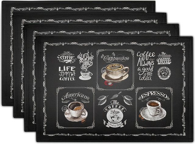 VIKAMA American Retro Kaffee Tischset wasserdicht für Wohnzimmer und Café B/T/H: 30 x 30 x 30 cm - Bild 1