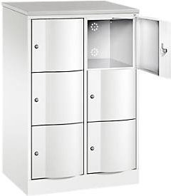 C+P Schließfachschrank Resisto mit 2 Abteilen und 6 Fächern, Farbe: Verkehrsweiß, B/T/H: 77,2 x 54,0 x 125,5 cm - Bild 1
