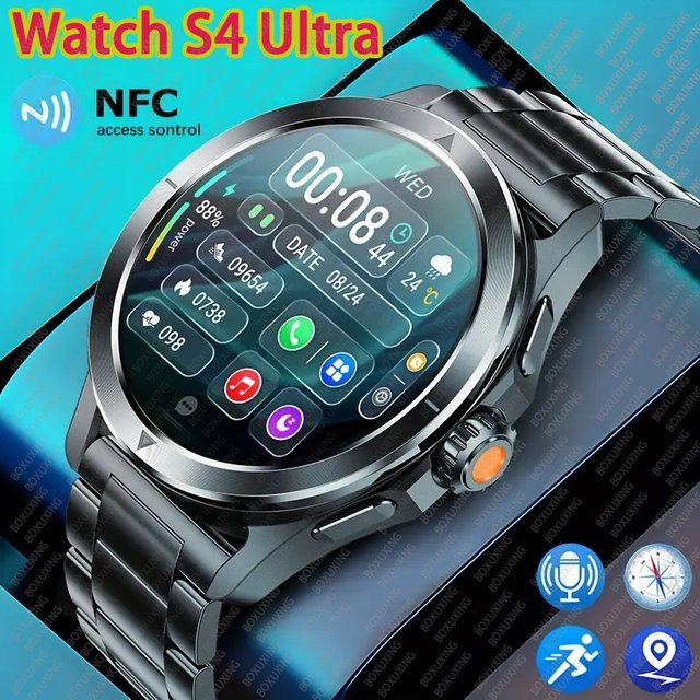 BOXUXING S4 Ultra Smartwatch für Herren in Schwarz mit GPS, NFC, Bluetooth und Herzfrequenzmessung - Bild 1