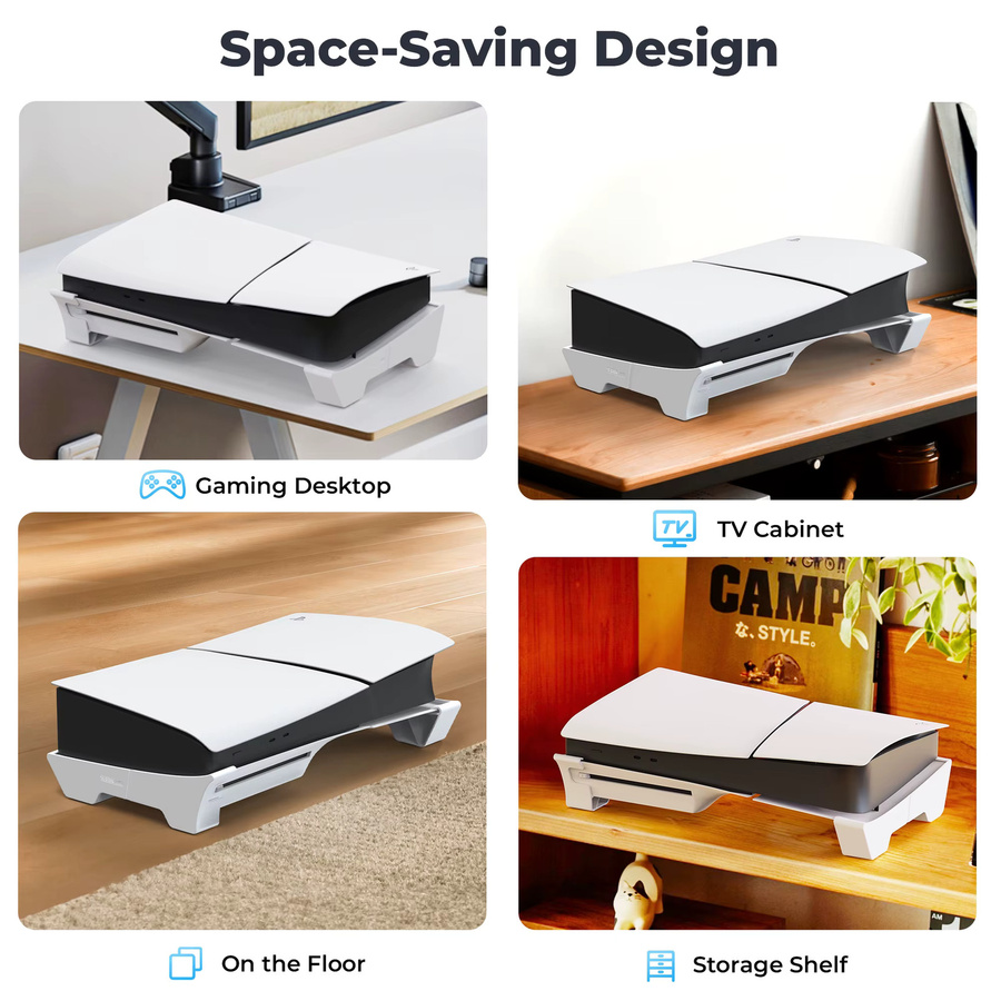 STARTRC Horizontaler Basisständer für PS5 Pro und PS5 Slim Konsole, Weiß - Bild 4