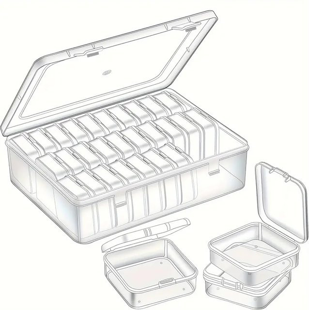 Beadia Multifunktionale Aufbewahrungsboxen aus Kunststoff, transparent mit Griffen, B/H/T: 22,5 x 12,5 x 30,0 cm - Bild 1