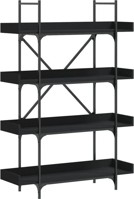 vidaXL Bücherregal mit 4 Böden in Schwarz im Industrial Design, B/T/H: 100 x 33 x 145,5 cm - Bild 1