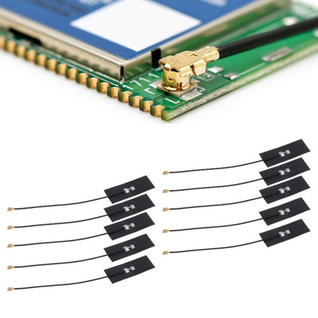 10 Stück NZ-2.4G/5.8G-FPC-003 FPC-Antennen in Schwarz für WLAN und Bluetooth mit Dual-Band-Unterstützung - Bild 1