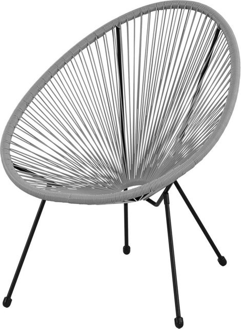 POCOline Gartenstuhl Acapulco in Grau aus Polyratten mit Stahlrohr, B/H/T: 73 x 84 x 76 cm - Bild 1