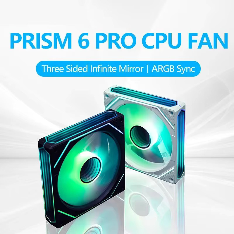 OUYUANSU Prism 6PRO ARGB Gehäuselüfter Set mit F120-3in1 120 mm CPU-Lüftern, unendliche Spiegelbeleuchtung, PWM, 1600 U/min, 61,5 CFM, Grau - Bild 4