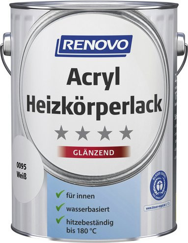 RENOVO Acryl-Heizkörperlack in Weiss, glänzend und wasserbasiert - Bild 1