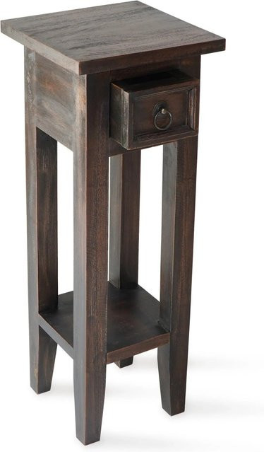DELUKE Beistelltisch SILKE aus Massivholz in Mahagoni Braun, H x B x T: 67 x 25 x 25 cm - Bild 1