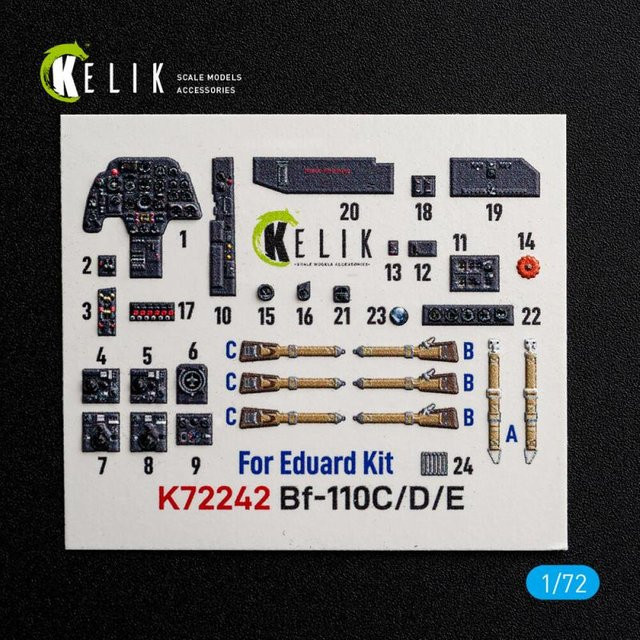 Eduard Bf-110C/D/E- Interior 3D-Decals - Bild 1