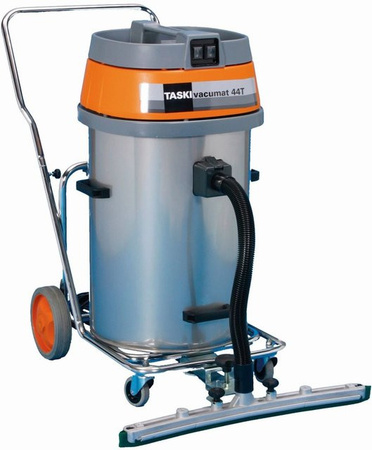 Diversey TASKI vacumat 44 T Nass- und Trockensauger mit Edelstahlgehäuse und Kippfahrgestell in Orange/Grau