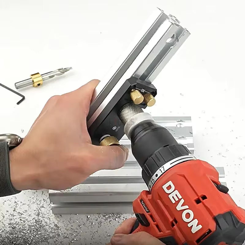 LTOOLS Aluminiumprofil Positionierungs- und Bohrlehren-Set für 20/30/40 Serienprofile mit M6 und M8 Stufenbohrern - Bild 2
