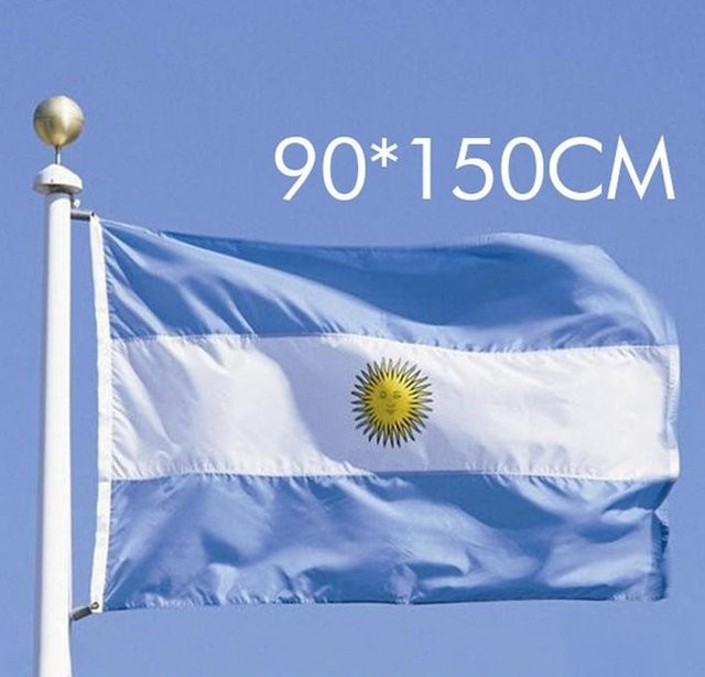 Argentinien-Flagge aus Polyester von Aerlxemrbrae, B x H: 90 x 150 cm - Bild 1