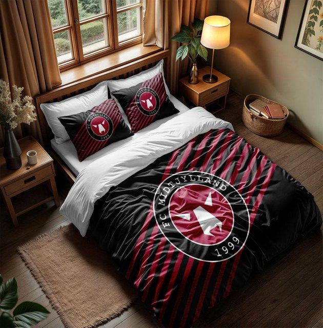 Jagiellonia Białystok Bettwäsche-Set aus Mikrofaser mit Motiv, Farbe Schwarz, B/H: 140 x 210 cm - Bild 1