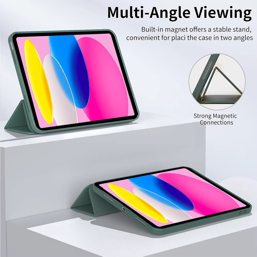 Dreifach gefaltete Silikon-Tablet-Hülle für Samsung Galaxy Tab A11 Plus 2025 SM-X230/X236 mit verstellbarem Ständer und Sleep-Wake-Funktion in Grau oder Weiß - Bild 6