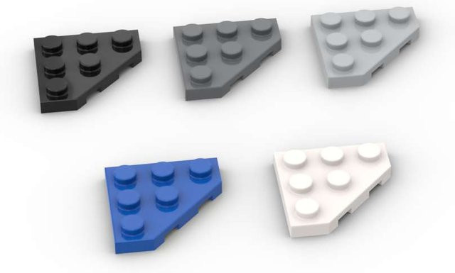 SixBricks 2450 Platte 3x3 Cut Ecke Bausteine, 10-teiliges Set, Blau - Bild 1