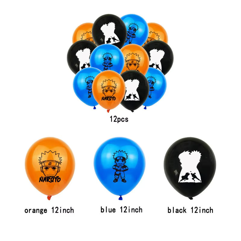 Bandai Naruto Anime Party Dekoration Set mit Kakashi und Sasuke Luftballons, Happy Birthday Banner und Einweggeschirr in Mehrfarbig - Bild 3