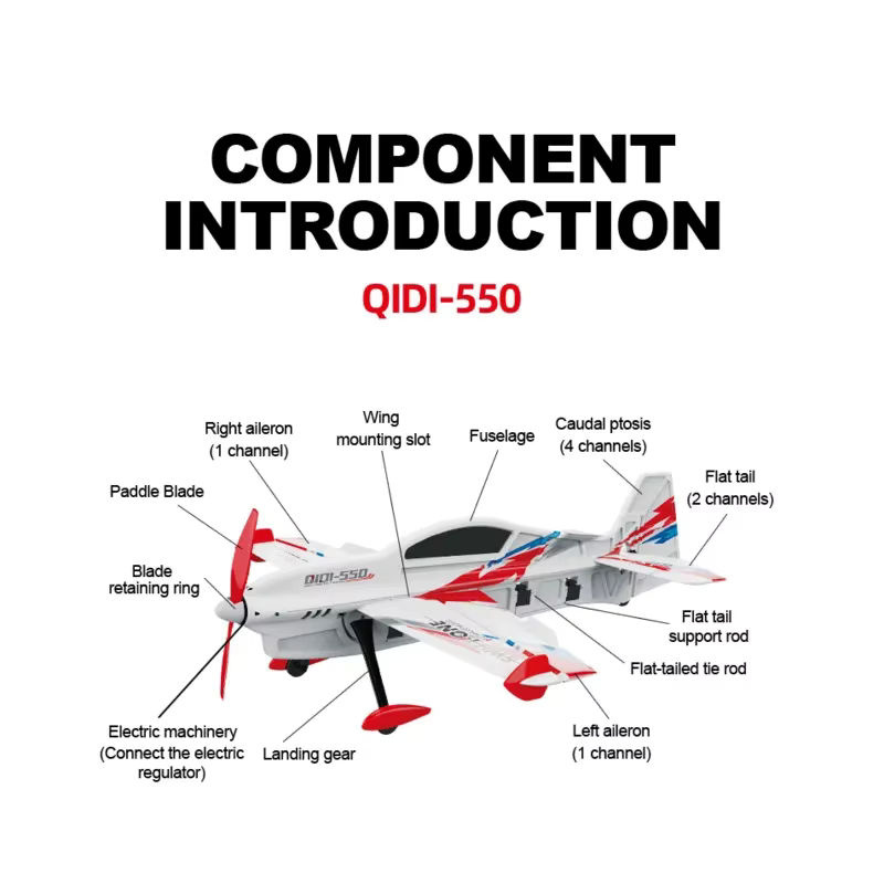 ANTSIR QIDI550 RC-Flugzeug RTF EPP-Schaum Orange - Bild 3