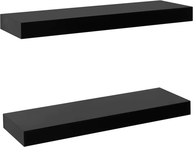 vidaXL Schweberegale 2er Set Schwarz B/T/H: 40 x 20 x 3,8 cm - Bild 1