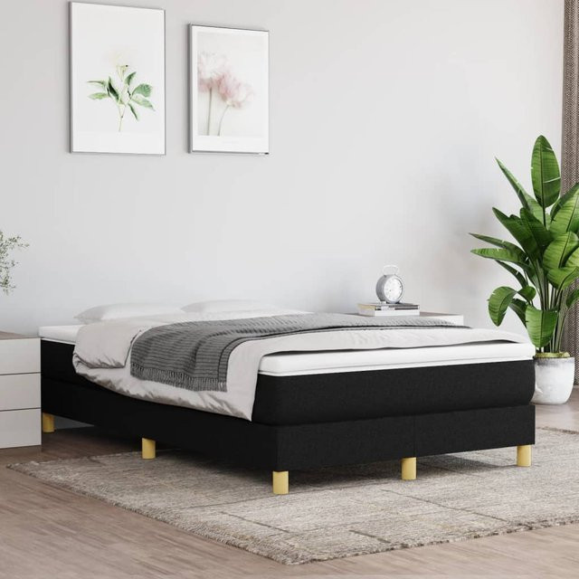 vidaXL Boxspringbett in Schwarz mit Stoffbezug, B/T/H: 120 x 200 x 25 cm - Bild 3