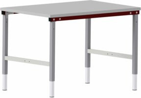 Rocholz Pack- und Arbeitstisch SYSTEM 1200 aus Stahl in Hellgrau, B/T/H: 120 x 80 x 69-96 cm - Bild 1