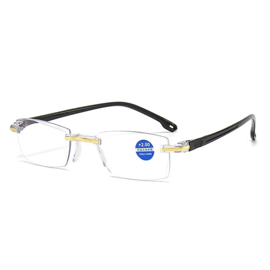 BMAD Lesebrille, randlos, rechteckig, Metall, transparent, Unisex - Bild 2