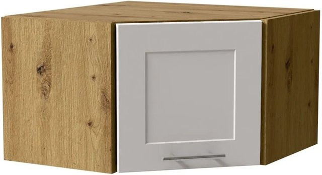 Eckhängeschrank Oslo von Feldmann-Wohnen in Eiche Artisan und Weiß Matt, B/T/H: 60 x 36 x 34,4 cm - Bild 1