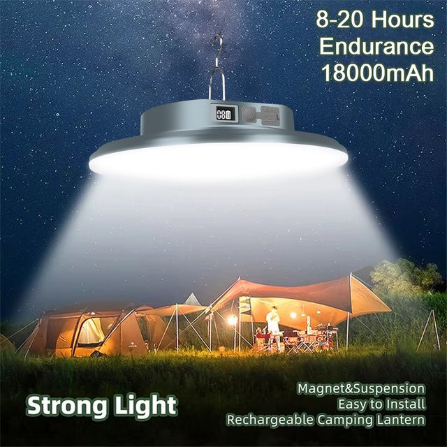 XIWANGFIRE LED Camping Laterne mit 18000 mAh Akku, wiederaufladbare tragbare Notfalllampe für Outdoor und Camping - Bild 1