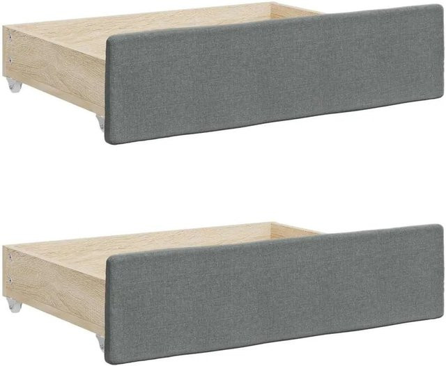 vidaXL Bettschubladen 2 Stück Dunkelgrau aus Holzwerkstoff und Stoff B: 67 cm, H: 16 cm, T: 50 cm - Bild 1